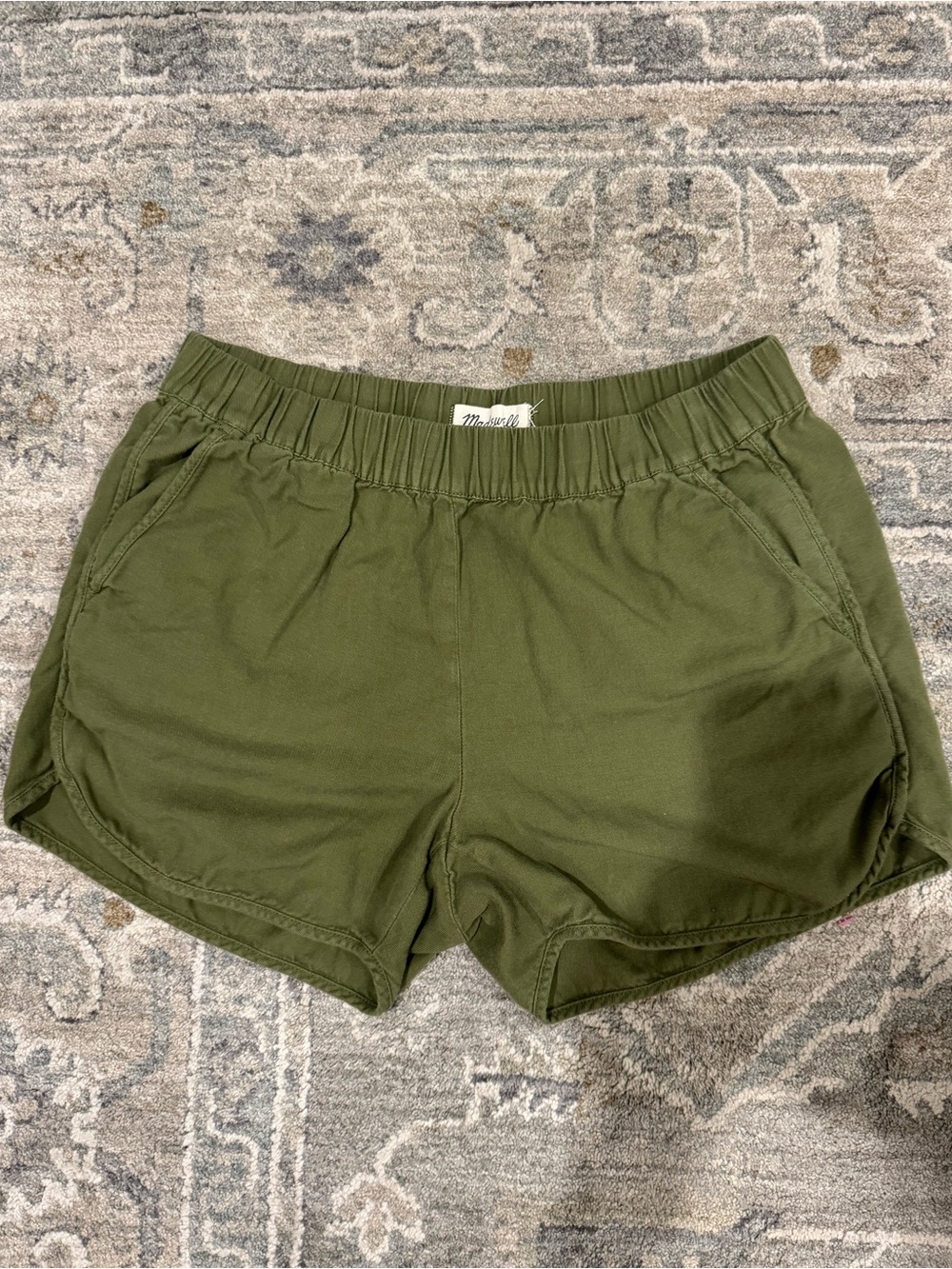 Madewell Olive Elastic-Waist Athletic Shorts
